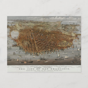 Vintag San Francisco 1878 Postkarte