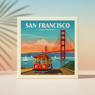 Vintag San Francisco Kalifornien Fliese