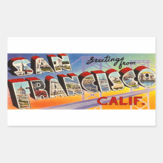 Vintag San Francisco Rechteckiger Aufkleber