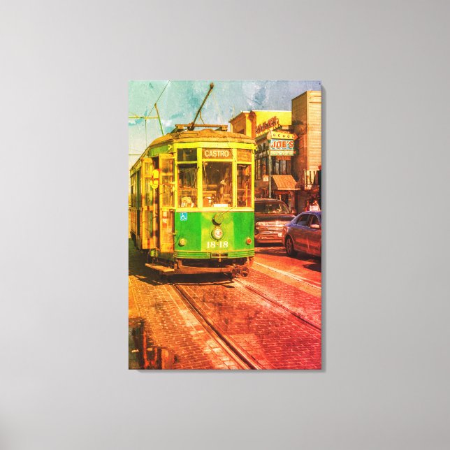 Vintag San Francisco Streetcar Leinwanddruck (Vorderseite)