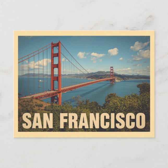 Vintag San Francisco Travel Postkarte (Vorderseite)