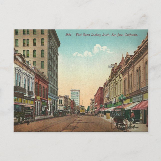 Vintag San Jose California Postkarte (Vorderseite)