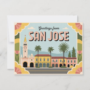 Vintag San José Postkarte   Grüße aus