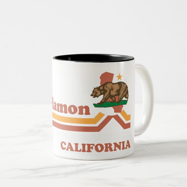 Vintag San Ramon California Zweifarbige Tasse (VorderseiteRechts)