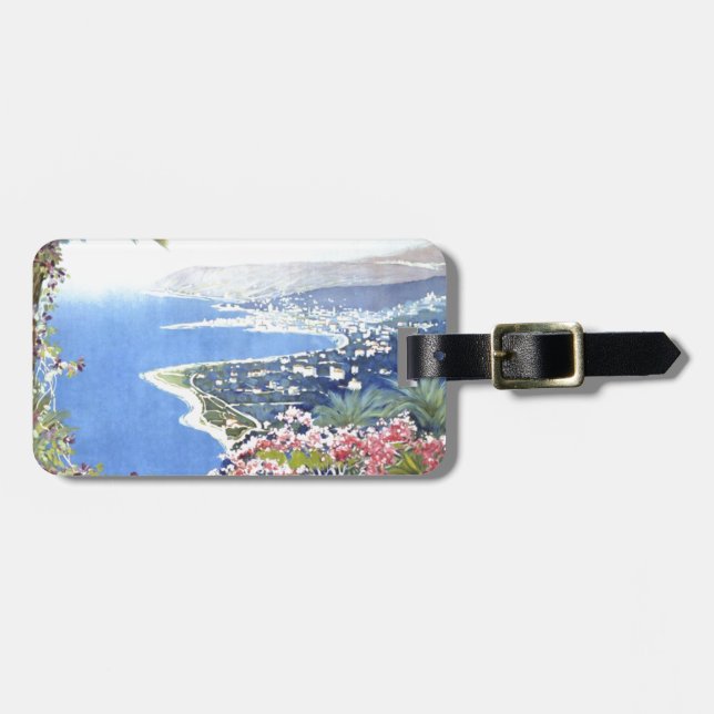 Vintag San Remo Italien Reisen Gepäckanhänger (Vorderseite horizontal)