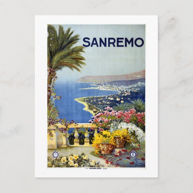 Vintag San Remo Italien Reisen Postkarte (Vorderseite)