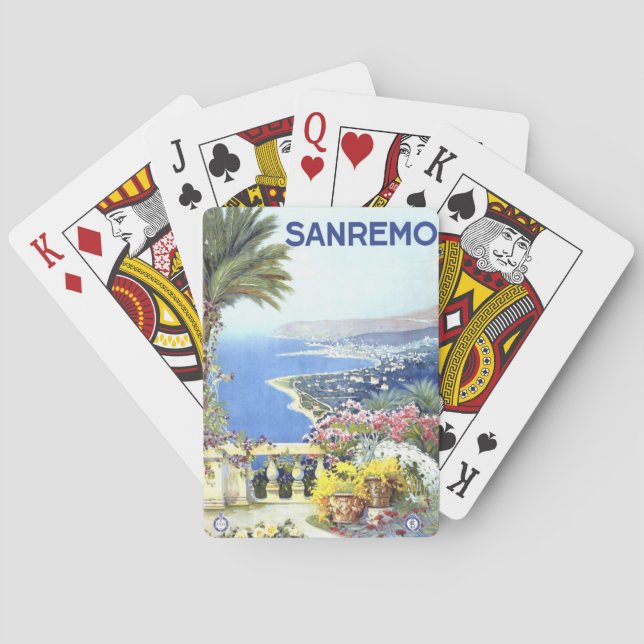 Vintag San Remo Italien Reisen Spielkarten (Rückseite)