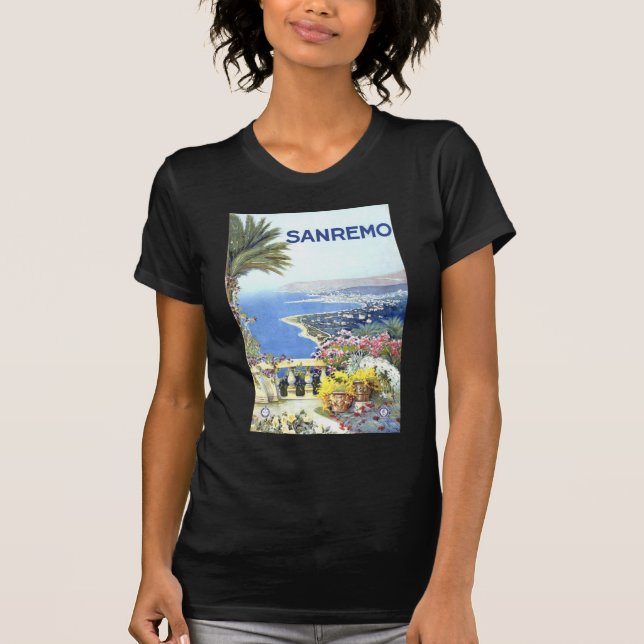 Vintag San Remo Italien Reisen T-Shirt (Vorderseite)