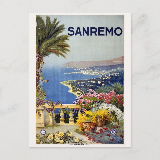 Vintag Sanremo Italien Postkarte (Vorderseite)