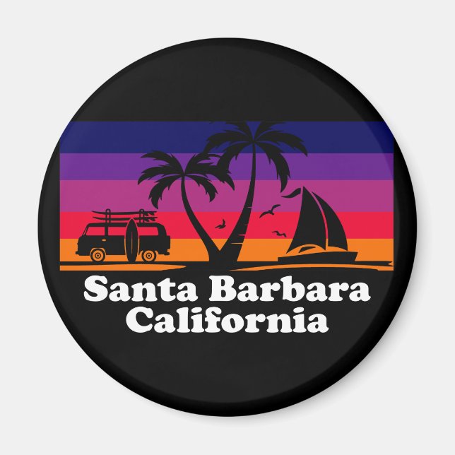 Vintag Santa Barbara California Magnet (Vorne)