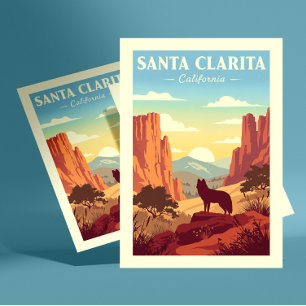 Vintag Santa Clarita Kalifornien Postkarte