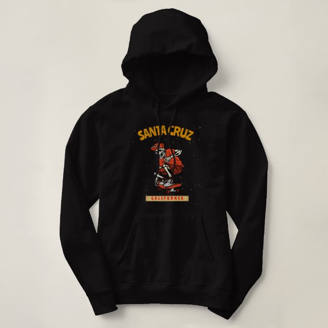 Vintag Santa Cruz Skelett Skateboarde Hoodie (Design vorne)
