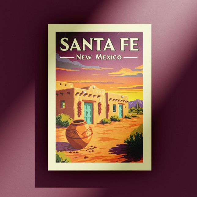 Vintag Santa Fe New Mexico Postkarte (Von Creator hochgeladen)