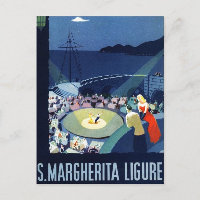 Vintag Santa Margherita Ligure Italien Tourismus Postkarte (Vorderseite)