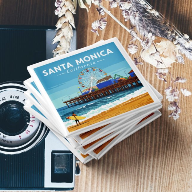 Vintag Santa Monica Kalifornien Magnet (Von Creator hochgeladen)