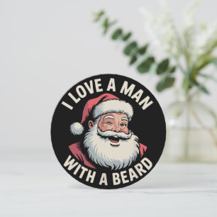 Vintag Santa Retro I Liebe ein Mann mit Bart Xmas Feiertagskarte