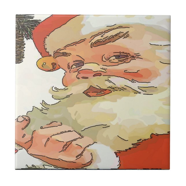 Vintag Santa Tiles Fliese (Vorderseite)