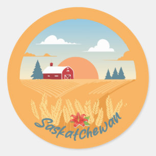 Vintag Saskatchewan Runder Aufkleber