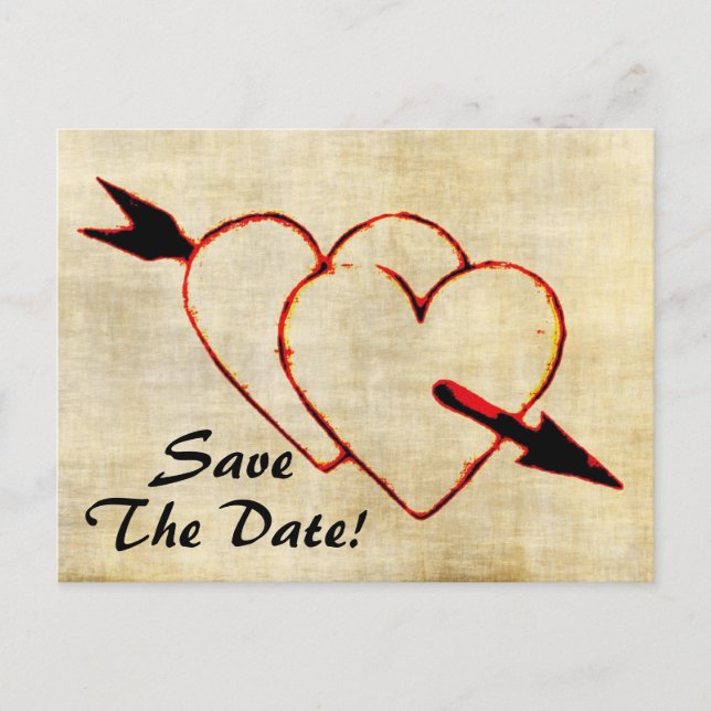 Vintag Save the Date! Postkarten (Vorderseite)