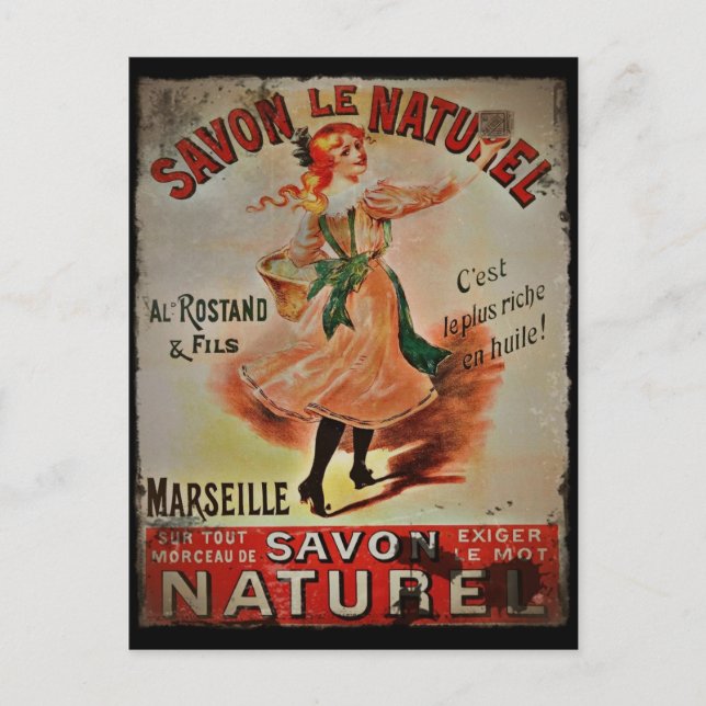 Vintag Savon Naturel Postkarte (Vorderseite)