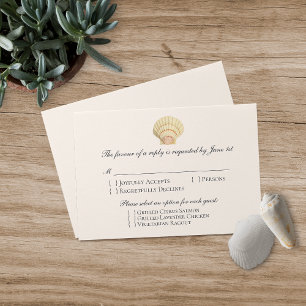 Vintag Scallop Single Seashell Wedding RSVP