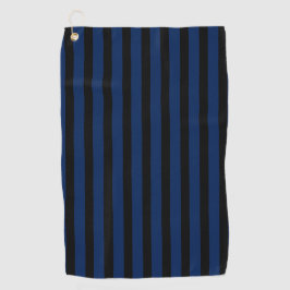 Vintag Schwarz und Navy Indigo Klassik gestreift Golfhandtuch