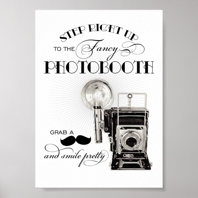 Vintag Schwarz-Weiß-Hochzeitsfotografie Poster (Vorne)