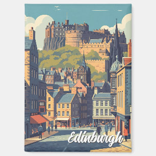 Vintag Scotland Edinburgh Castle Travel Magnet