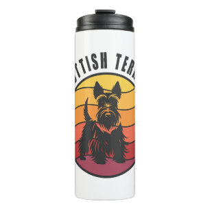 Vintag Scottish Terrier Sunse Thermosbecher