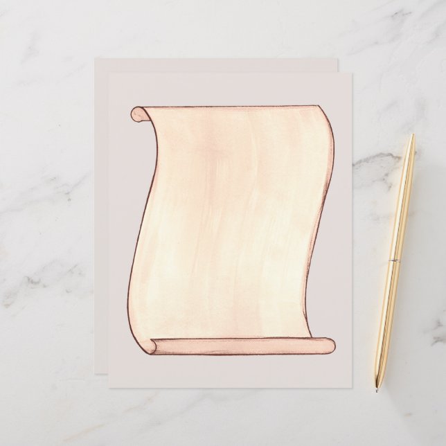 Vintag Scroll Scrapbook Journal Paper (Vorderseite/Rückseite Beispiel)