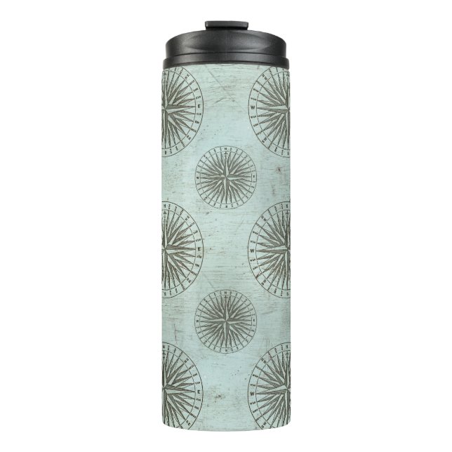 Vintag Sea Shanty | Steampunk Compass Ephemera Thermosbecher (Vorderseite)