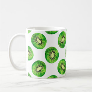 Vintag Seamless-Muster-Kiwi-Illustrationshand dr Kaffeetasse