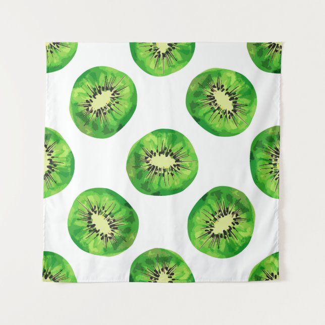 Vintag Seamless-Muster-Kiwi-Illustrationshand dr Wandteppich (Vorderseite)