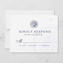 Vintag Seashell | RSVP für Hochzeitsszenarien