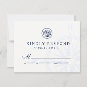 Vintag Seashell   RSVP für Hochzeitsszenarien Karte