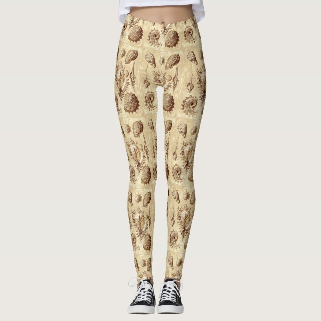 Vintag Seashells Antike Leggings (Vorderseite)