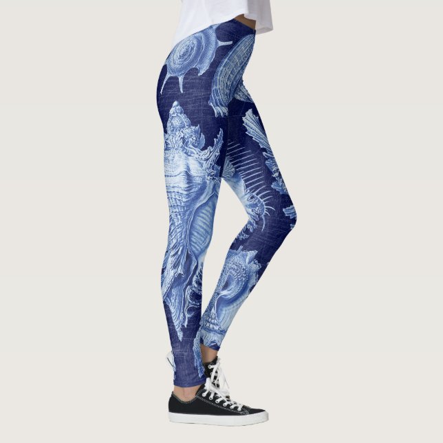 Vintag Seashells Blue Leggings (Rechts)