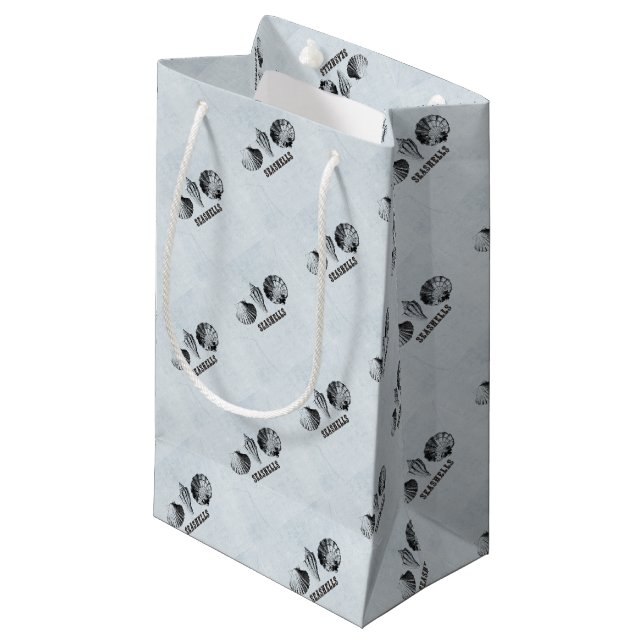 Vintag Seashells Kleine Geschenktüte (Vorderseite Schrägansicht)