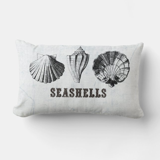 Vintag Seashells Lendenkissen (Vorderseite)