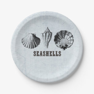 Vintag Seashells Pappteller
