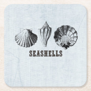 Vintag Seashells Rechteckiger Pappuntersetzer