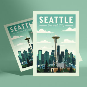 Vintag Seattle Postkarte