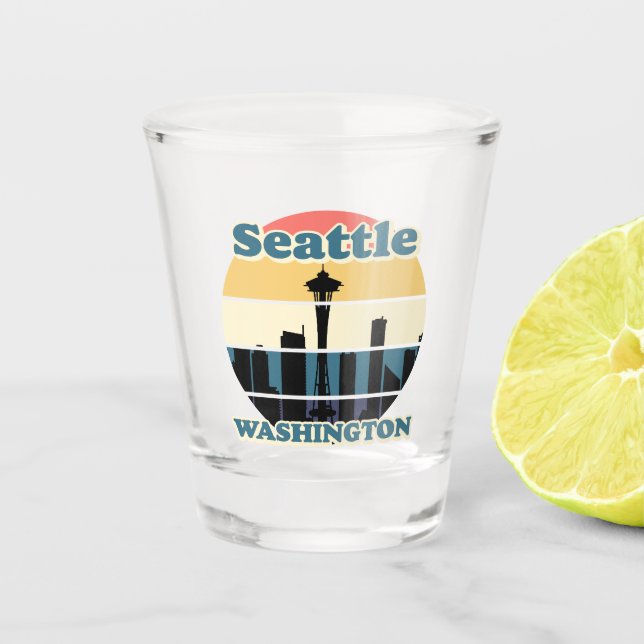 Vintag Seattle Washington Schnapsglas (Vorderseite)