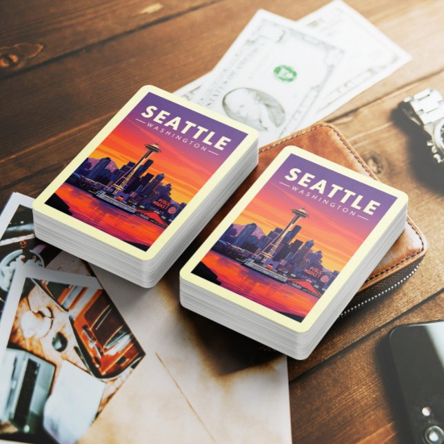 Vintag Seattle Washington Spielkarten (Von Creator hochgeladen)