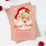 Vintag Secret Santa Gift Exchange Party Einladung<br><div class="desc">Die geheime Party Einladung des Santa-Geschenks mit einem Vintage-Bild des Weihnachtsmanns.</div>
