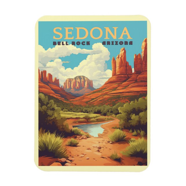 Vintag Sedona Arizona Magnet (Vertikal)