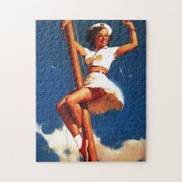 Vintag Segelboot Button UP Girl