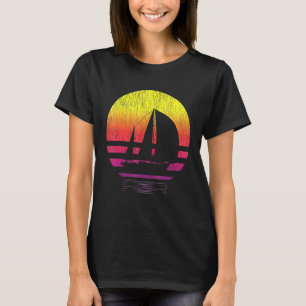 Vintag Segelschiff Sailboat Kapitän Sailor F T-Shirt