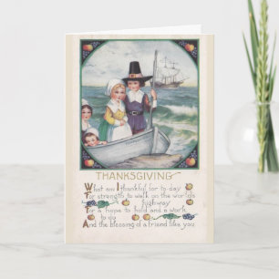 Vintag - Segen der Freunde im Erntedank, Feiertagskarte
