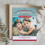 Vintag Sei froh, dass du richtig Zitat Weihnachten<br><div class="desc">Sei fröhlich,  sei hell | Senden Sie Ihre Urlaubswünsche mit dieser individuell gestaltbaren Weihnachtskarte an Freunde und Familie. Dieses Foto Weihnachtskarte zeigt Vintage Typografie. Personalisieren Sie diese,  indem Sie Ihre Daten hinzufügen. Diese Weihnachtskarte ist auch auf dem anderen Karton erhältlich. Matching-Elemente sind verfügbar.</div>